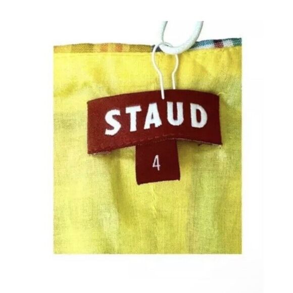 Staud x Birkenstock Womens Kai Patchwork Plaid Halter Top SIZE 4 Multicolor NEW - Picture 6 of 12